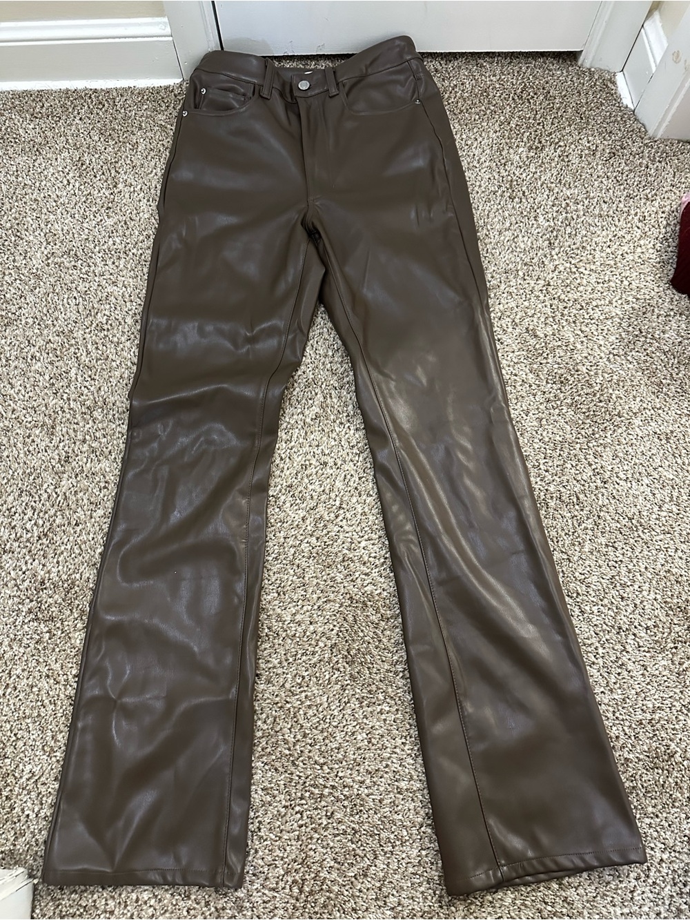 WeWoreWhat Brown Faux Leather Pants